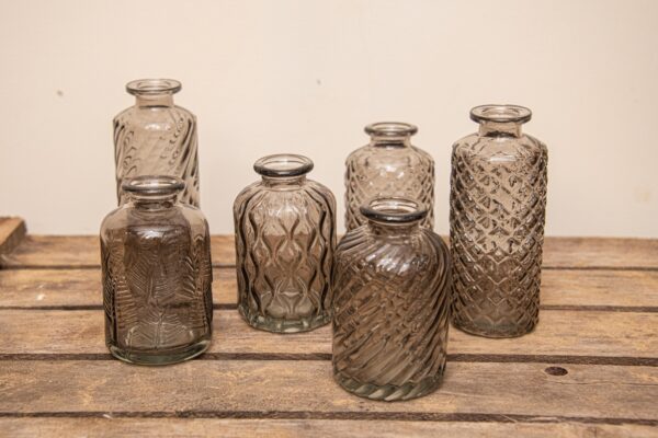 Vases en verre fumé