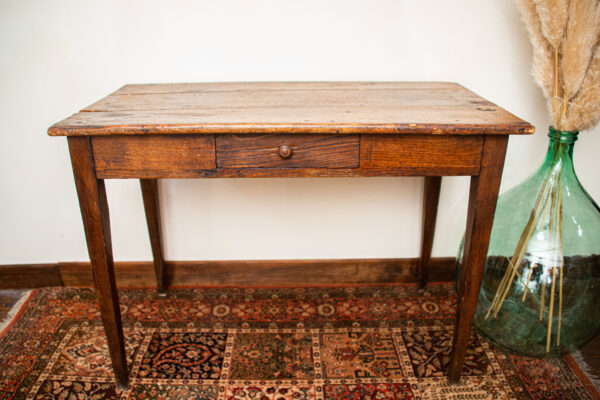 Bureau ancien et chaise bistrot en bois – Image 2