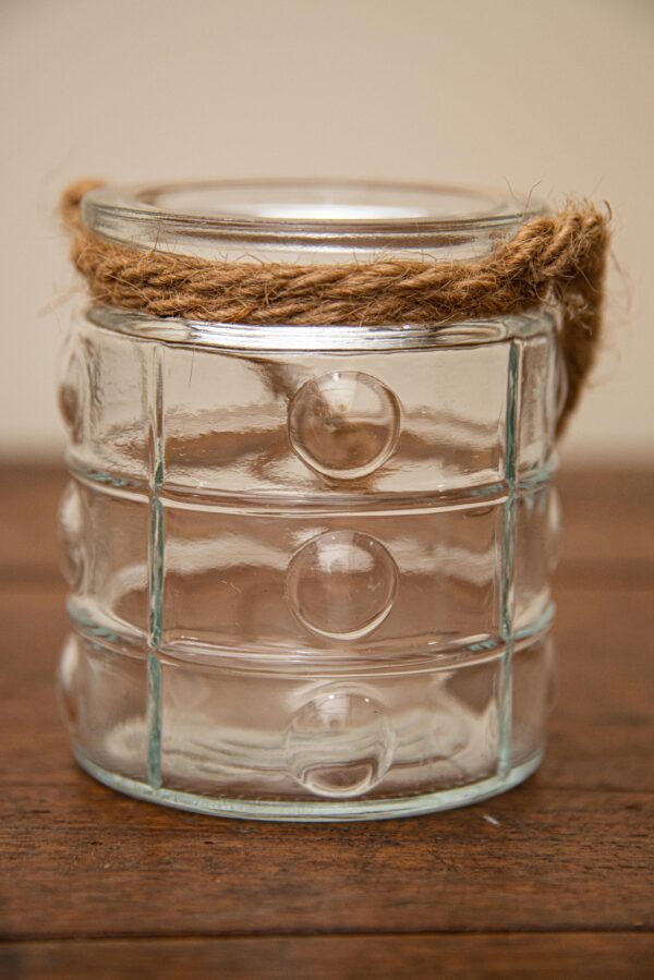 Photophores en verre avec corde – Image 4