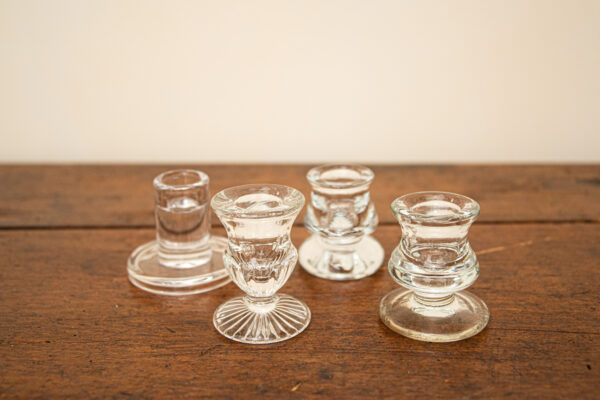 Bougeoirs en verre vintage