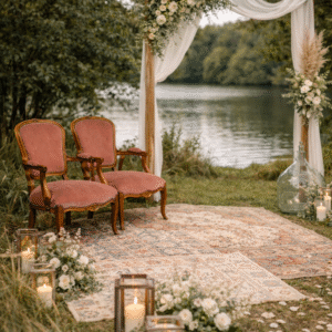 Fauteuils cabriolets rose brique