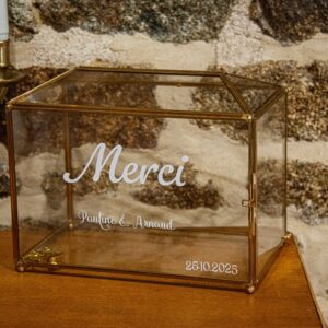 Urne en verre & laiton