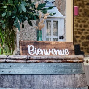Panneau “Bienvenue” en bois