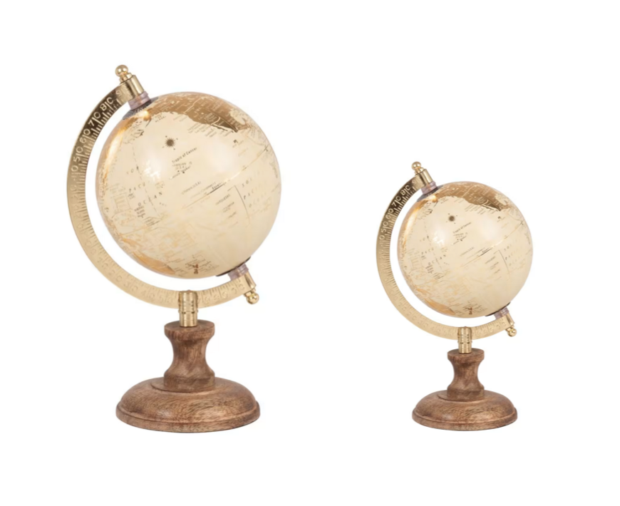 Globes décoratifs dorés – Lot de 2